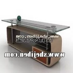 Reception Desk Glass Top Counter 3d model