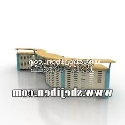 Reception Desk S Shaped 3d model