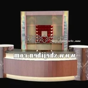 Wooden Reception Desk Furniture 3d model