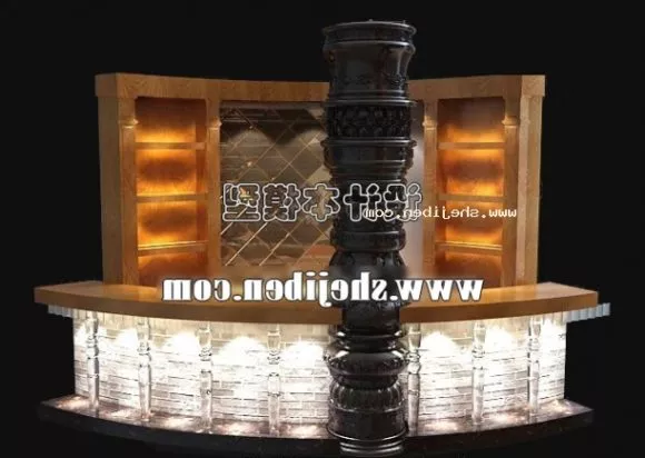 Bar Reception Desk Furniture 3d model Bar Reception Desk Furniture 3d model