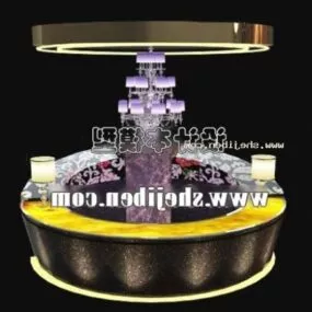 Club Round Reception Desk Furniture 3d model