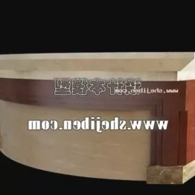 Reception Desk Wood Stone Material 3d model