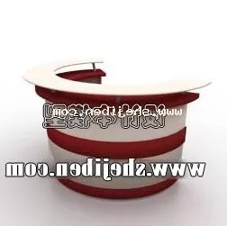 Reception Desk Curved Shaped 3d model