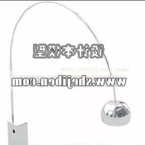 Silver Curved Arm Floor Lamp 3d model
