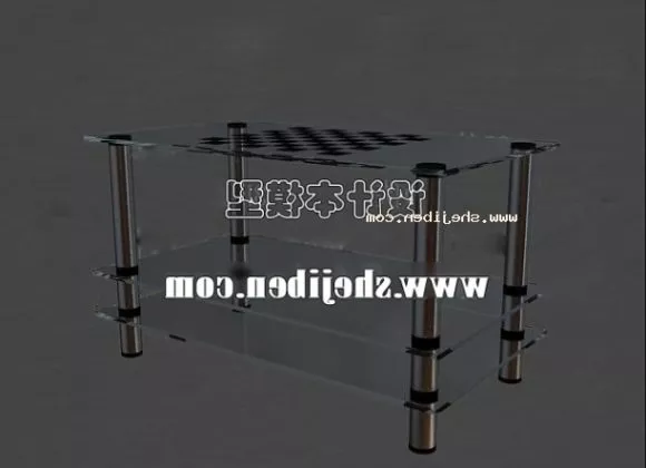 Glass Table With Inox Leg 3d model Glass Table With Inox Leg 3d model