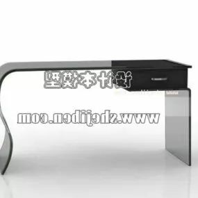 Steel Table Curved Shape With Drawers 3d model