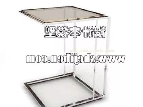 Round Glass Coffee Table With Plate Cookies 3d model