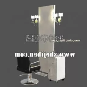 White Dresser Table With Chair Furniture 3d model