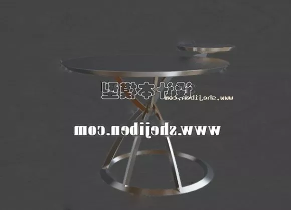 Curved Reception Desk Wood Top 3d model