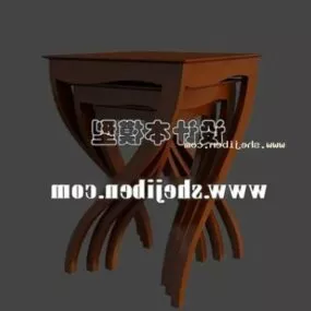 Wood Coffee Table Restaurant Furniture 3d model