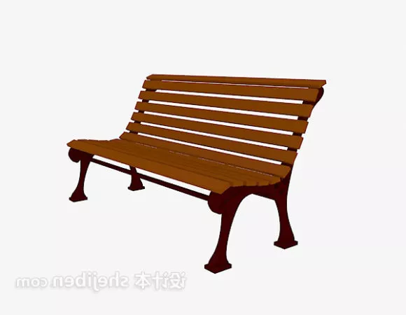 Antique Steel Bench, Curved Frame Bench 3d model