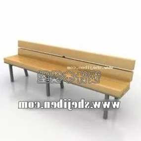 Outdoor Wooden Bench Chair Furniture 3d model