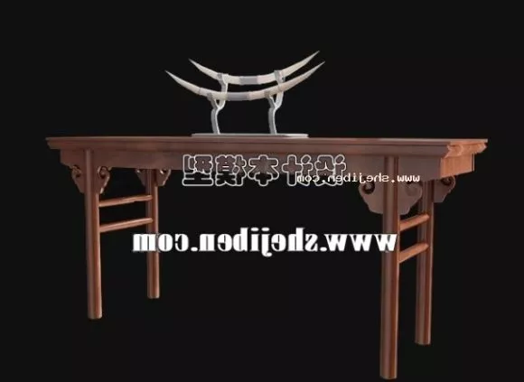 Elegant Antique Console Table 3d model