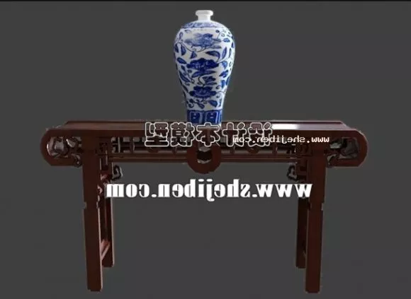 Chinese Table With Ancient Vase 3d model Chinese Table With Ancient Vase 3d model