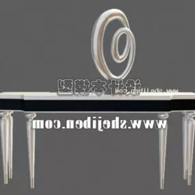 European Console Table Furniture With Decorating 3d model