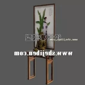 Side Table With Painting 3d model