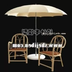 Outdoor Garden Coffee Table Chair 3d model