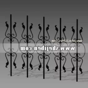 Iron Fence Pattern 3d model