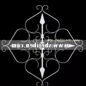 Iron Fence Flower Lines Shape 3d model