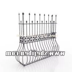 Iron Fence Curved Bottom 3d model