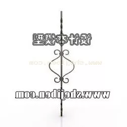 Wrought Iron Fence Column 3d model