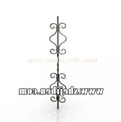 Wrought Iron Fence Steel Material 3d model