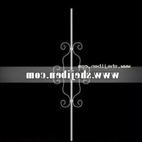 Simple Iron Column Fence With Decorative 3d model