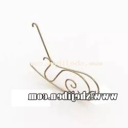 Curved Brass Iron Floral 3d model