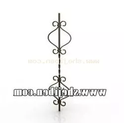 Fence Bar Iron Floral 3d model
