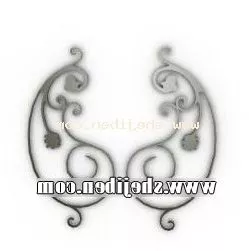 European Oval Frame Carved Style 3d model