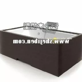 Rectangular Bathtub Wooden Cover 3d model