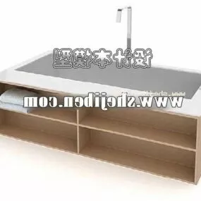 Modern Bathtub With Sink And Cabinet 3d model