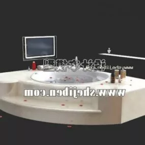 Round Bathtub With Jacuzzi 3d model