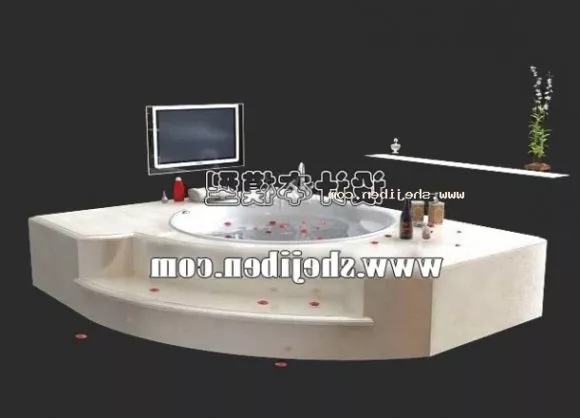 Round Bathtub With Jacuzzi 3d model Round Bathtub With Jacuzzi 3d model