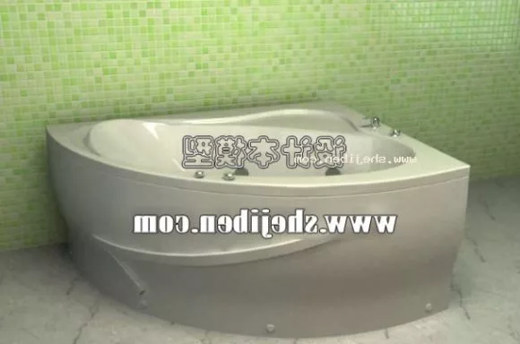 White Bathtub Porcelain Material 3d model