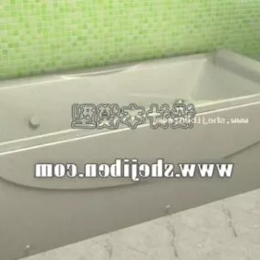 White Plastic Bathtub Rectangular Shape 3d model
