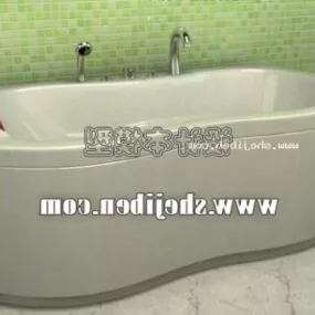White Bathtub Porcelain Material 3d model