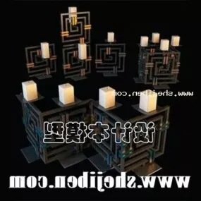 Candlestick Light Decorative Square Candle 3d model