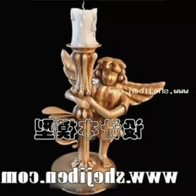 Candlestick Light With Angel Sculpture 3d model