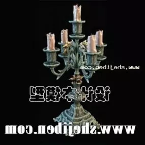 Art Deco Candlestick Light 3d model