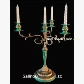 Antique Candle Lamp 3d model