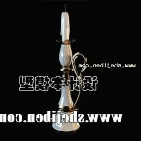 Art Candlestick Frame With Fire 3d model