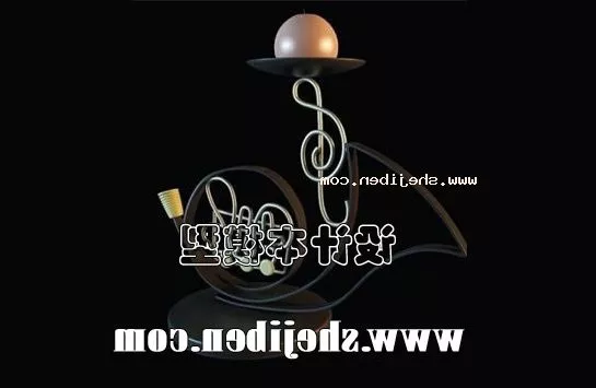 Ceiling Lamp With Gold Frame 3d model