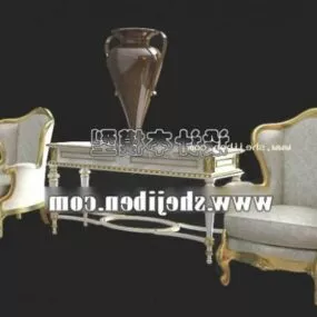 Table Chair And Tableware Decorative 3d model