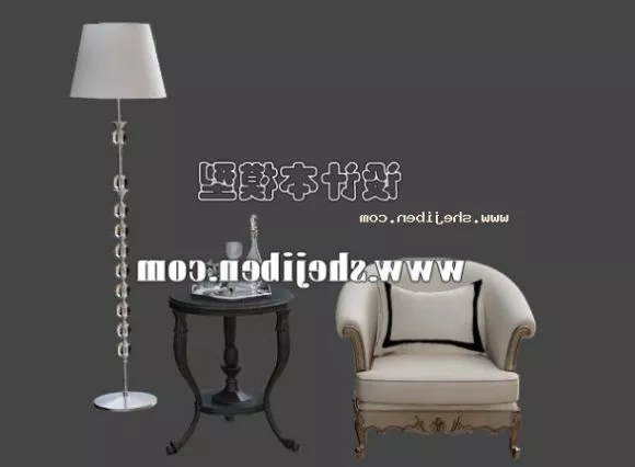 Vintage Old Table Lamp 3d model