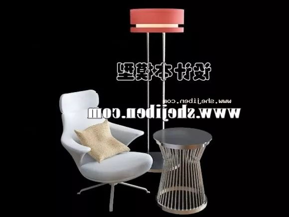 Round Glass Coffee Table And Chair V1 3d model Round Glass Coffee Table And Chair V1 3d model