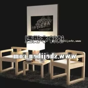 Coffee Table And Chair Simple Design 3d model