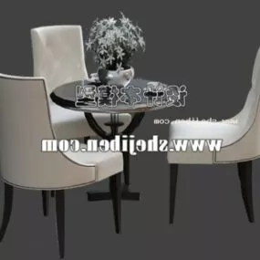 Round Coffee Table And Chair Furniture 3d model