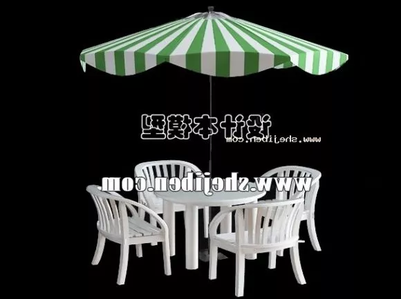 Outdoor Table And Chair With Umbrella V1 3d model Outdoor Table And Chair With Umbrella V1 3d model