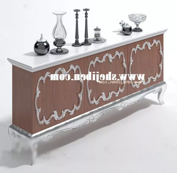Office Desk With Under Cabinet 3d model